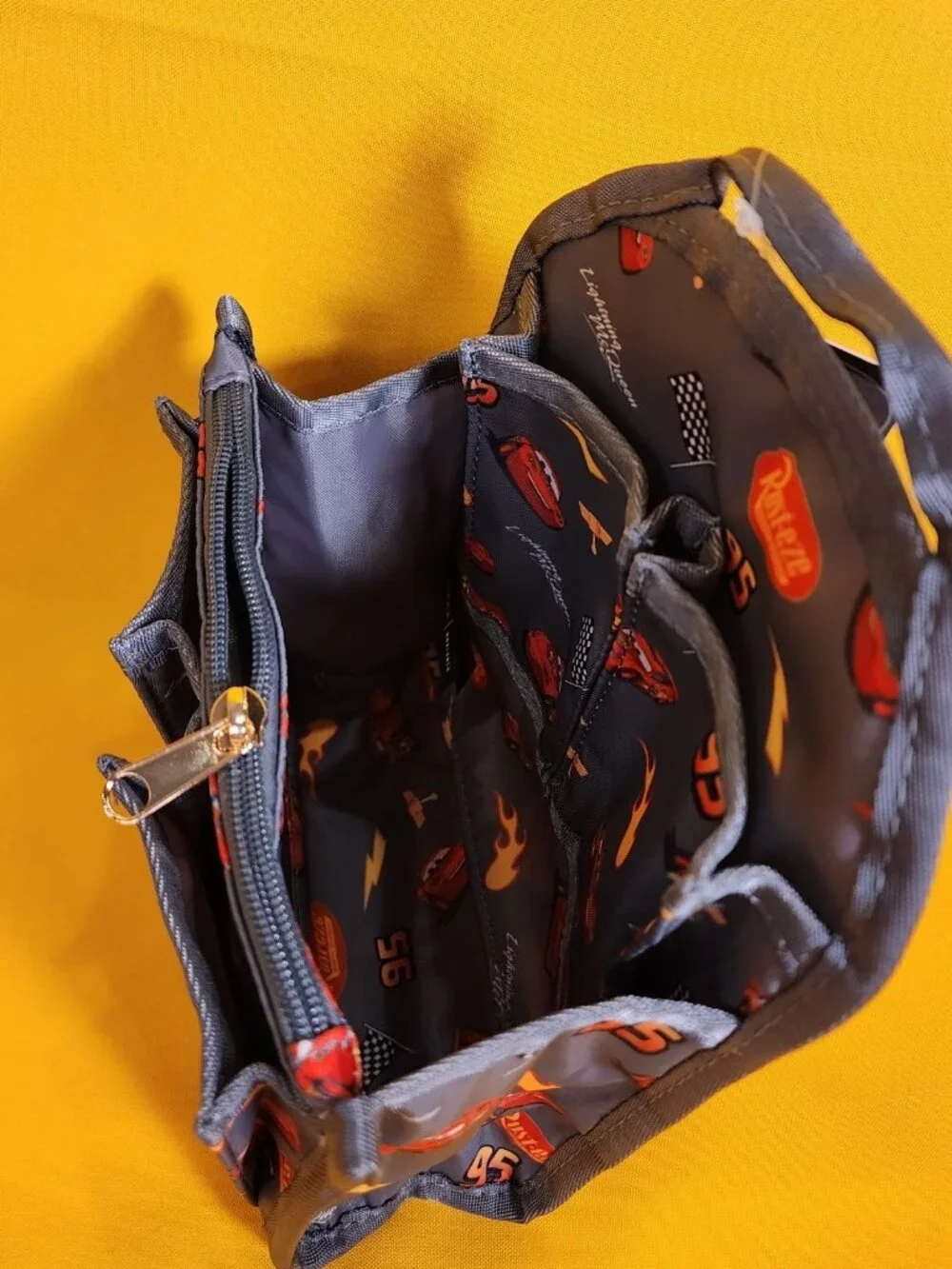 Disney Pixar Cars Lightning McQueen AOP Grey Mini Backpack Organizer Insert NEW